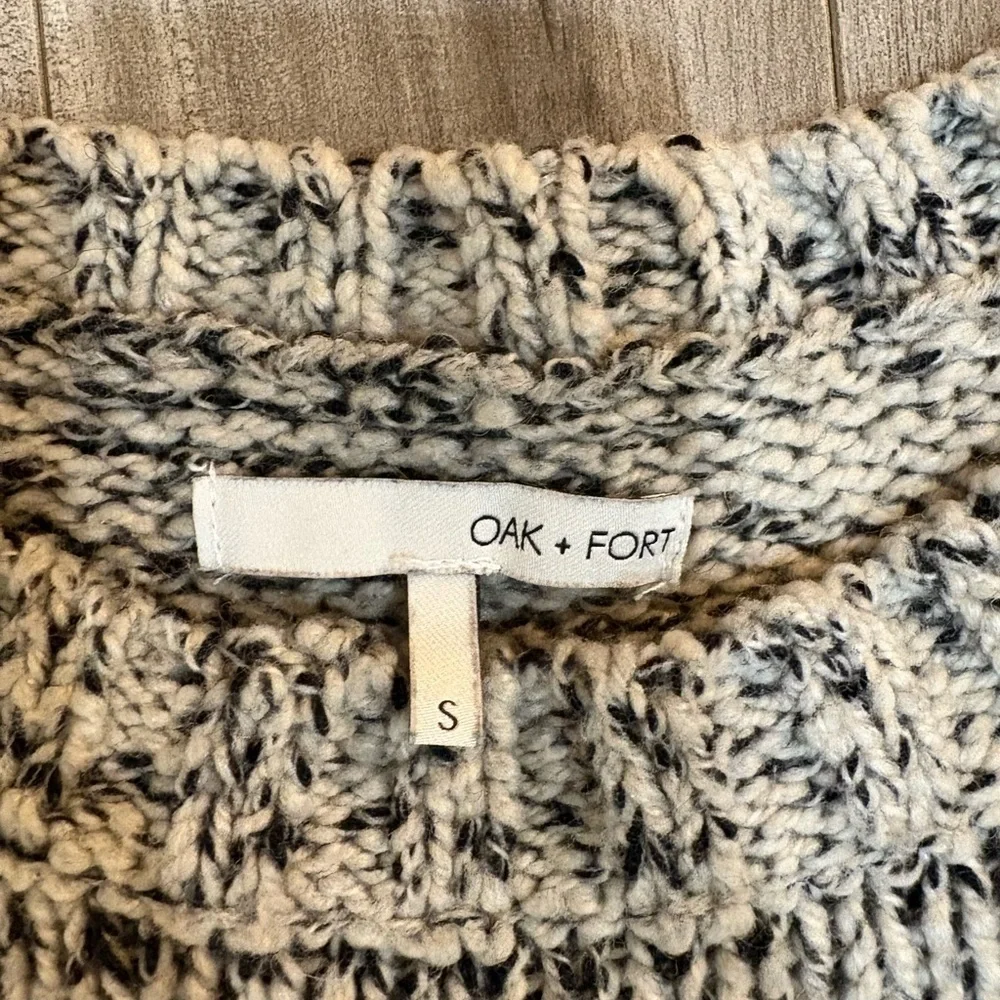 Oak + Fort Wool Blend Crew Neck Sweater Size Small Ribbed Hem - Picture 5 of 8